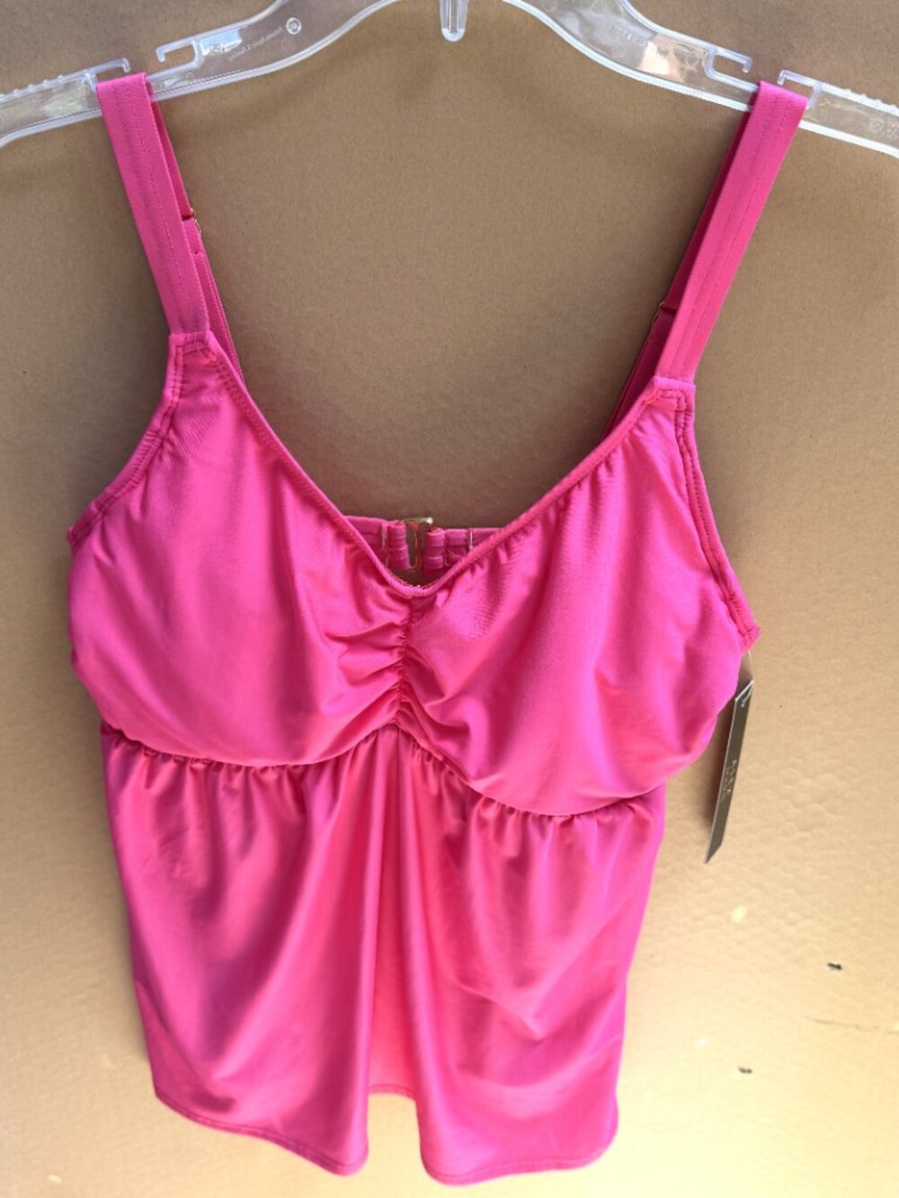 NWT Women's Alex Marie Size 10 Hot Pink Tankini Swim Top Style AX15046